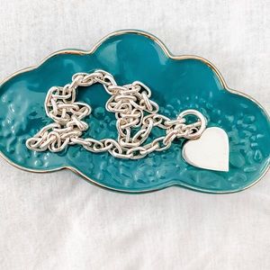 Silver Heart Tag Necklace